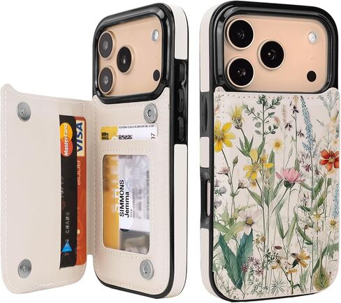 uCOLOR for iPhone 17 Pro Wallet Case with Card Holder PU Leather RFID Blocking Design iPhone 17 Pro flip case for Women Men Magnetic Clasp Kickstand Design 6.3 inch (Desert Flowers) in Saudi Arabia