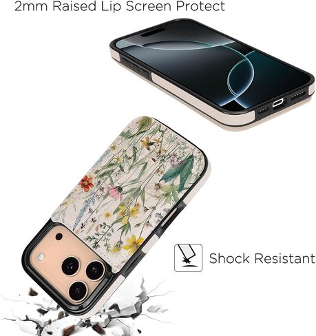 uCOLOR for iPhone 17 Pro Wallet Case with Card Holder PU Leather RFID Blocking Design iPhone 17 Pro flip case for Women Men Magnetic Clasp Kickstand Design 6.3 inch (Desert Flowers) in Saudi Arabia
