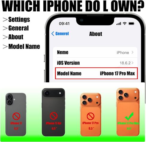 حافظة Zouzt لهاتف iPhone 17 Pro Max من الجلد الأصلي مع 4 فتحات للبطاقات، حامل بطاقة RFID مغناطيسي قابل للطي مقاوم للصدمات للنساء والرجال لهاتف iPhone 17 Pro Max - برتقالي in Kuwait