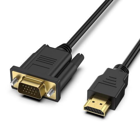كابل HDMI إلى VGA بطول 3.3 قدم، أحادي الاتجاه مطلي بالذهب 1080P@60 هرتز كابل HDMI (المصدر) إلى VGA (العرض) متوافق مع الكمبيوتر، سطح المكتب، الكمبيوتر المحمول، الكمبيوتر الشخصي، الشاشة، جهاز العرض، HDTV، Raspberry Pi، Roku، Xbox، PS5 in Saudi Arabia