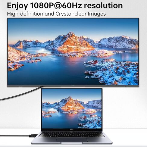 كابل HDMI إلى VGA بطول 3.3 قدم، أحادي الاتجاه مطلي بالذهب 1080P@60 هرتز كابل HDMI (المصدر) إلى VGA (العرض) متوافق مع الكمبيوتر، سطح المكتب، الكمبيوتر المحمول، الكمبيوتر الشخصي، الشاشة، جهاز العرض، HDTV، Raspberry Pi، Roku، Xbox، PS5 in Saudi Arabia
