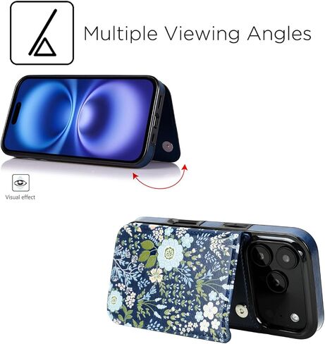 uCOLOR for iPhone 17 Pro Wallet Case with Card Holder PU Leather RFID Blocking Design iPhone 17 Pro flip case for Women Men Magnetic Clasp Kickstand Design 6.3 inch (Desert Flowers) in Saudi Arabia