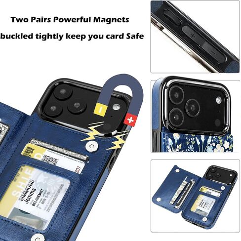 uCOLOR for iPhone 17 Pro Wallet Case with Card Holder PU Leather RFID Blocking Design iPhone 17 Pro flip case for Women Men Magnetic Clasp Kickstand Design 6.3 inch (Desert Flowers) in Saudi Arabia
