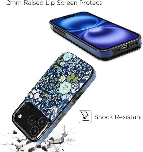 uCOLOR for iPhone 17 Pro Wallet Case with Card Holder PU Leather RFID Blocking Design iPhone 17 Pro flip case for Women Men Magnetic Clasp Kickstand Design 6.3 inch (Desert Flowers) in Saudi Arabia