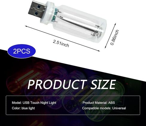SLIMI 2 قطعة ضوء UBS للسيارة، لمبة إضاءة ليلية USB قابلة للتعديل، مصابيح جو السيارة الخفيفة الحساسة للمس، مصابيح جو صغيرة محمولة، مصابيح داخلية عالمية للسيارة، لمعظم السيارات (أحمر) in Kuwait