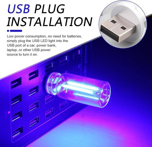 SLIMI 2 قطعة ضوء UBS للسيارة، لمبة إضاءة ليلية USB قابلة للتعديل، مصابيح جو السيارة الخفيفة الحساسة للمس، مصابيح جو صغيرة محمولة، مصابيح داخلية عالمية للسيارة، لمعظم السيارات (أحمر) in Kuwait