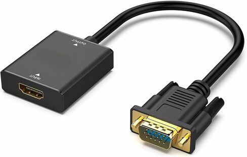 HDMI إلى VGA، محول شاشة HDMI أحادي الاتجاه من كمبيوتر إلى VGA (أنثى إلى ذكر) مع مقبس صوت 3.5 مم متوافق مع عصا التلفاز، والكمبيوتر، وسطح المكتب، والكمبيوتر المحمول، والكمبيوتر الشخصي، والشاشة، وجهاز العرض، وروكو، وإكس بوكس in Saudi Arabia