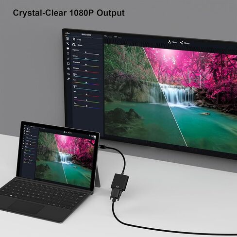 محول Mini DisplayPort إلى VGA، منفذ عرض DP صغير إلى VGA (متوافق مع Thunderbolt) محول ذكر إلى أنثى لجهاز ThinkPad SurfacePro PC in Saudi Arabia
