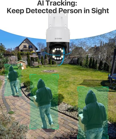 نظام كاميرا أمان منزلي ZOSI 4K PoE مع تقنية AI Face Person Detection، 4 × 5 ميجابكسل 3K Pan/Tilt PoE IP Camera في الهواء الطلق، مسار تلقائي، تكبير رقمي 5X، صوت ثنائي الاتجاه، 8CH 8MP NVR (16CH قابلة للتوسيع)، محرك أقراص ثابتة 2 تيرابايت in Saudi Arabia