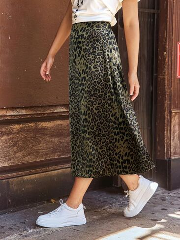 CUPSHE Skirts Women Leopard Print Elasticized Waist Midi Skirt Casual Vacation in Saudi Arabia