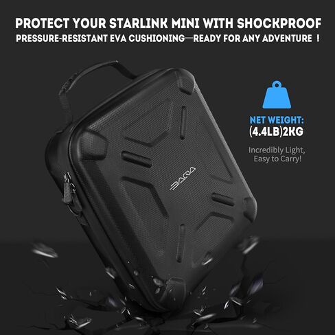 Ultra-Light Case for Starlink Mini – Waterproof, Shockproof EVA Starlink Case Shoulder Star Link Bag with Dual Carry Options | Ideal Starlink Mini Accessories in Saudi Arabia