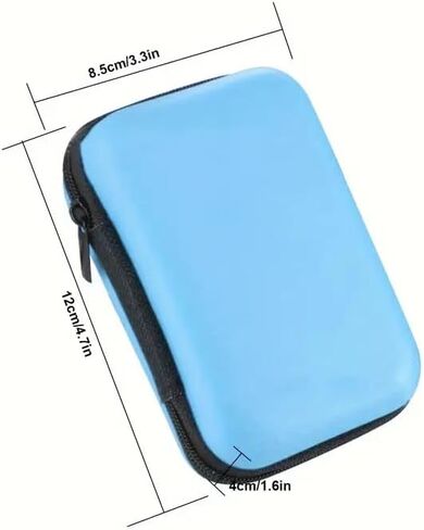 1PC Simple Hard Side Organizer for Cables and Headphones - Portable Minimalist Design, Black in Saudi Arabia