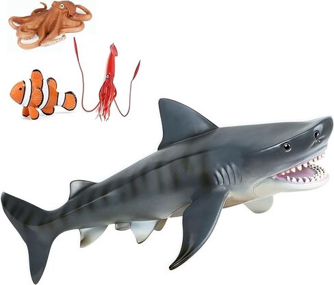 Blue Whale Shark Action Figure Toys, Sea Life Shark Animal Figurine Ocean World Realistic Marine Animal, Great for Bath Toys, Beach Toys Birthday Cake Copper for Kids in Saudi Arabia