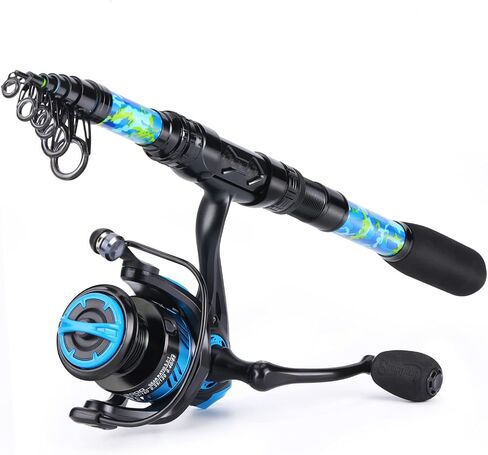 Sougayilang Fishing Rod and Reel Combos with Telescopic Fishing Pole Spinning Reels Fishing Carrier Bag for Travel Saltwater Freshwater Fishing in Saudi Arabia