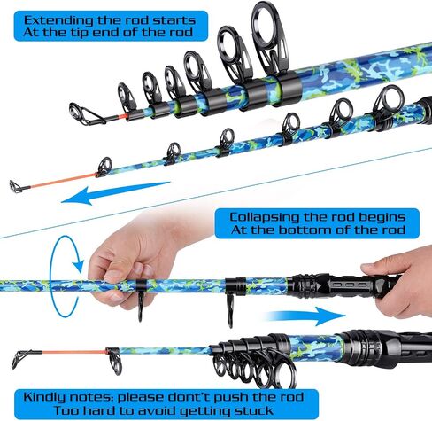 Sougayilang Fishing Rod and Reel Combos with Telescopic Fishing Pole Spinning Reels Fishing Carrier Bag for Travel Saltwater Freshwater Fishing in Saudi Arabia
