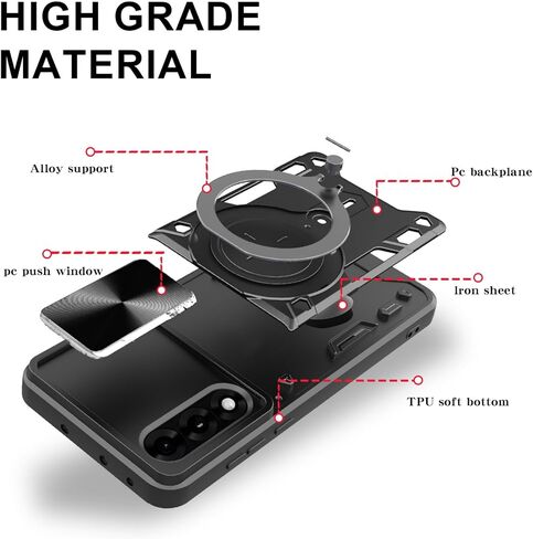 Ysnzaq Armor Case for OnePlus Nord 5, Lens Push Window, Military Grade Shockproof Protective Cover with Kickstand for OnePlus Nord 5 CQ Navy in Saudi Arabia