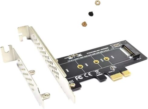 PCI-E 1X to M.2 NGFF Adapter Card with Short Baffle Support PCI-E 3.0 1X Signals & 2230 2242 2260 2280 M.2 NVME SSDs in Saudi Arabia