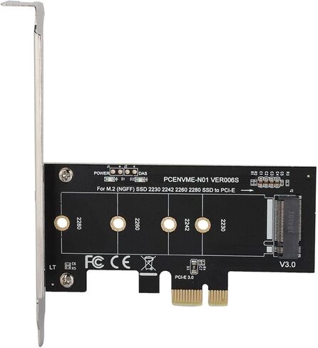 PCI-E 1X to M.2 NGFF Adapter Card with Short Baffle Support PCI-E 3.0 1X Signals & 2230 2242 2260 2280 M.2 NVME SSDs in Saudi Arabia