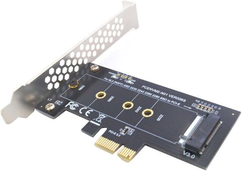 PCI-E 1X to M.2 NGFF Adapter Card with Short Baffle Support PCI-E 3.0 1X Signals & 2230 2242 2260 2280 M.2 NVME SSDs in Saudi Arabia