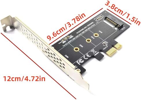 PCI-E 1X to M.2 NGFF Adapter Card with Short Baffle Support PCI-E 3.0 1X Signals & 2230 2242 2260 2280 M.2 NVME SSDs in Saudi Arabia