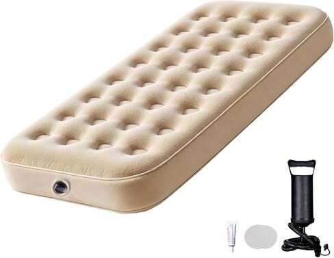 Twin Size Air Mattress – Single Inflatable Bed with Fiber-Tech Support, 8.5" Height, 300 lbs Capacity, Portable Blow Up Mattress for Camping, Guests & Travel in Saudi Arabia