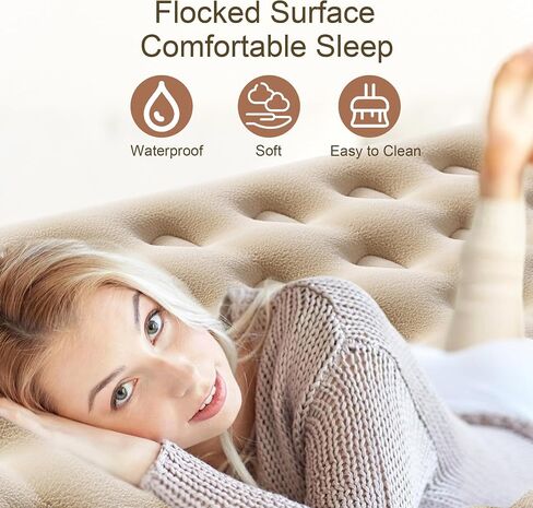 Twin Size Air Mattress – Single Inflatable Bed with Fiber-Tech Support, 8.5" Height, 300 lbs Capacity, Portable Blow Up Mattress for Camping, Guests & Travel in Saudi Arabia