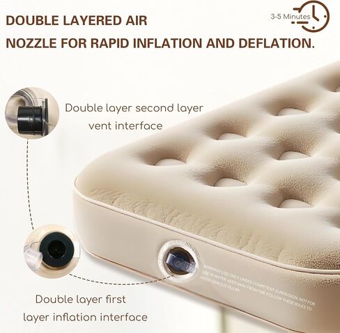 Twin Size Air Mattress – Single Inflatable Bed with Fiber-Tech Support, 8.5" Height, 300 lbs Capacity, Portable Blow Up Mattress for Camping, Guests & Travel in Saudi Arabia