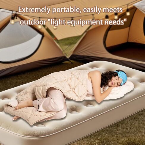 Twin Size Air Mattress – Single Inflatable Bed with Fiber-Tech Support, 8.5" Height, 300 lbs Capacity, Portable Blow Up Mattress for Camping, Guests & Travel in Saudi Arabia