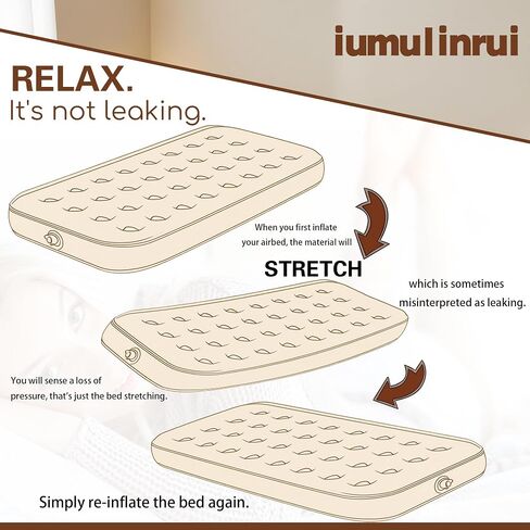Twin Size Air Mattress – Single Inflatable Bed with Fiber-Tech Support, 8.5" Height, 300 lbs Capacity, Portable Blow Up Mattress for Camping, Guests & Travel in Saudi Arabia