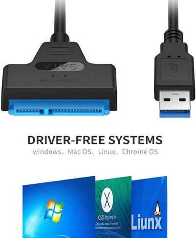 محول SATA إلى USB 3.0 لمحرك الأقراص الصلبة 2.5/3.5 بوصة، محول محرك الأقراص الصلبة USB إلى SATA مع مصدر طاقة 12 فولت 2 أمبير، محول كابل محطة إرساء HDD SSD الخارجية (02) in Kuwait