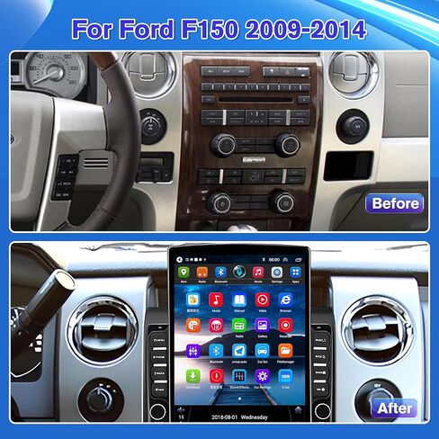 [4+64G] 9.7" Car Stereo Radio for Ford F150 2009 2010 2011 2012 2013 2014 Android 13 Touchscreen Radio Upgrade with Wireless Carplay & Android Auto AHD Camera,GPS Navigation,SWC,WiFi,FM,Bluetooth in Kuwait