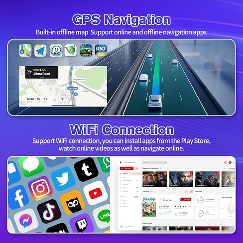 [4+64G] 9.7" Car Stereo Radio for Ford F150 2009 2010 2011 2012 2013 2014 Android 13 Touchscreen Radio Upgrade with Wireless Carplay & Android Auto AHD Camera,GPS Navigation,SWC,WiFi,FM,Bluetooth in Kuwait