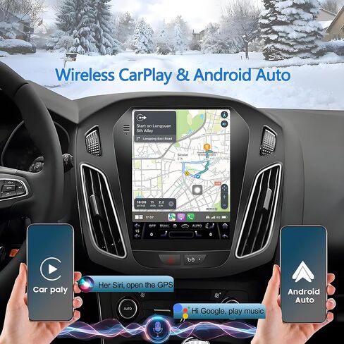لترقية راديو Ford Focus 2012-2018: ستيريو سيارة Android 14 مع CarPlay اللاسلكي Android Auto - وحدة رأس تعمل باللمس مقاس 10.4 بوصة مع نظام ملاحة GPS بلوتوث 4 جيجابايت + 32 جيجابايت in Kuwait