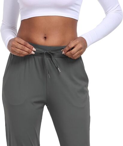 Women's Joggers Pants Quick Dry Deep Pockets Lightweight Travel Pants for Women with Drawstring in Saudi Arabia