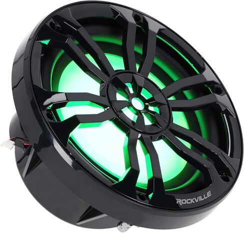 Rockville RM-PREMIUM104 Black Bundle: (2) 10 in Free Air 1200-Watt Peak/300-Watt RMS Marine Subwoofers, Kicker 48KMA8001 800-Watt 1-Ohm Mono Amplifier, RMWK4 4 AWG Waterproof Wiring Kit, 4-Items in Saudi Arabia