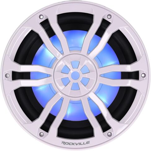 حزمة Rockville RM-PREMIUM102 البيضاء: (2) 10 بوصة هواء مجاني 1200 وات ذروة / 300 وات RMS Marine مضخم صوت أحادي DBM13، مجموعة أسلاك أمبير مقاومة للماء RMWK4 4 AWG، 4 عناصر in Saudi Arabia