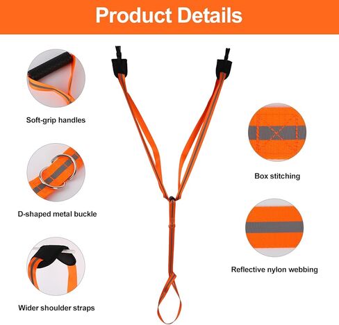 Deer Drag Harness, Deer Drag Rope with Reflective Strip Heavy Duty Hunting Sled Essentials Gear Accessories Double Shoulder Harness for Men Hunting ﻿ in Kuwait
