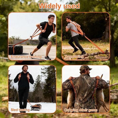 Deer Drag Harness, Deer Drag Rope with Reflective Strip Heavy Duty Hunting Sled Essentials Gear Accessories Double Shoulder Harness for Men Hunting ﻿ in Kuwait