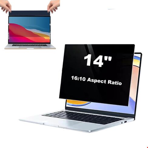 واقي شاشة للخصوصية للكمبيوتر المحمول مقاس 14 بوصة مصمم لجهاز HP Envy/Dell/Asus/Acer/Samsung/Lenovo، طبقة حماية غير لامعة للعين مضادة للوهج ومضادة للزقزقة لجميع أجهزة الكمبيوتر المحمول مقاس 14 بوصة مع نسبة عرض إلى ارتفاع 16:10 in Kuwait