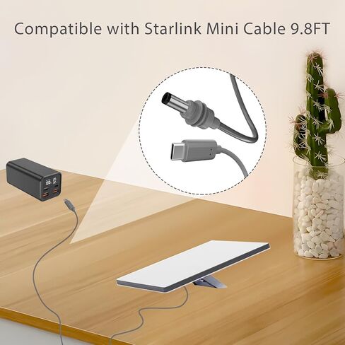 لكابل Starlink Mini بطول 10 أقدام، لكابل الطاقة Starlink Mini USB من النوع C إلى DC (18AWG 5.5 * 2.1 مم) متوافق مع بنك الطاقة 100 واط + ومصادر PD، رمادي مقاوم للماء، أساسيات التخييم في الهواء الطلق in Kuwait