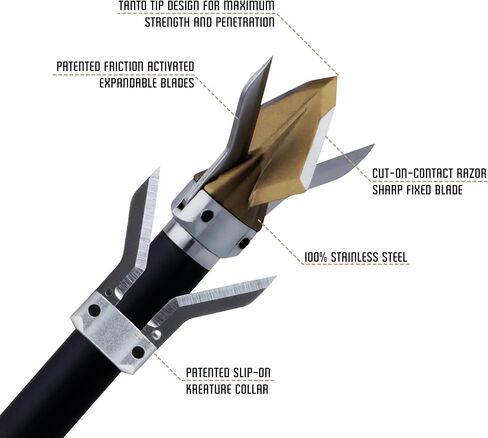 OZCUT Kreature 2-Blade Expandable Hybrid Broadhead, 3 PK in Saudi Arabia