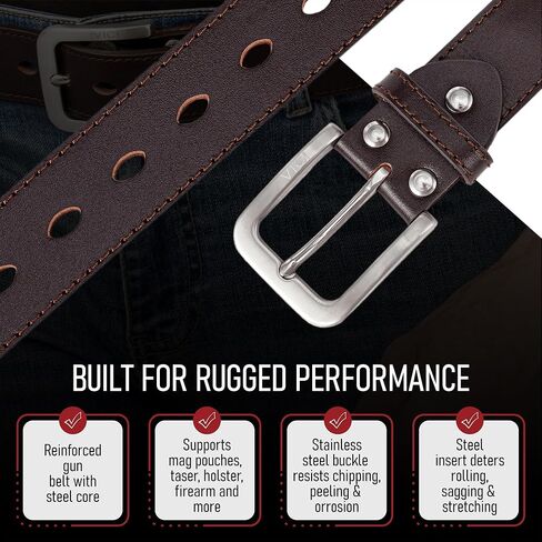 Men's Steel Core Leather Gun Belt for Concealed Carry in Saudi Arabia