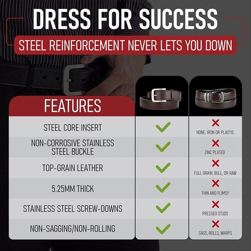 Men's Steel Core Leather Gun Belt for Concealed Carry in Saudi Arabia