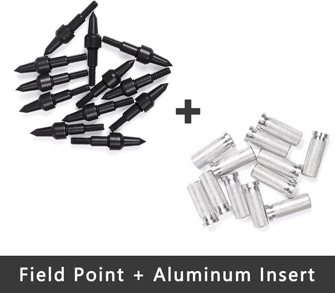 YLS 12 Pack Archery Arrow Aluminum Inserts for ID 6.2mm / 7.62mm Carbon Arrows, Crossbow Arrow Tips Inserts Fit Compound Bow Recurve Bow Inserts for 100 Grain Field Points Arrowheads in Saudi Arabia