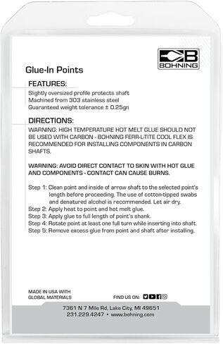 Bohning Match Grade Glue-in Points for Victory® V-Tac 23 NVX 23/ Easton® Fatboy & PS23 150 Grain, 12pk in Saudi Arabia