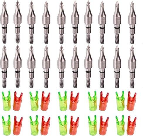 60 pcs Archery Arrow Tips and Pin Nocks, 100 Grain Field Points (20pcs), 40 Pin Nocks, Screw in Bullet Points for 0.244 inch/6.2mm Arrow Shaft in Kuwait