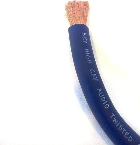 OFC 2/0 Gauge AWG Blue Power Ground Wire Sky High Car Audio Sold by The Foot ft in Saudi Arabia