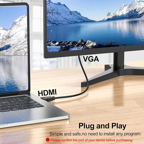 كابل HDMI إلى VGA بطول 3 أقدام 5 حزم، سلك شاشة HDMI للكمبيوتر إلى VGA (ذكر إلى ذكر) متوافق مع Raspberry Pi وRoku والكمبيوتر وسطح المكتب والكمبيوتر المحمول والكمبيوتر الشخصي والشاشة وجهاز العرض والتلفزيون عالي الدقة والمزيد - ليس ثنائي الاتجاه in Saudi Arabia