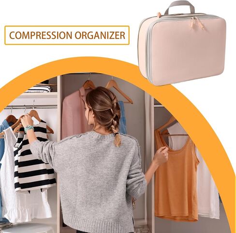 Compression Bags for Storage - Large Capacity Compression Storage Bags for Travel - Packaging Organizer for Camping Gym Hotel Hiking Laundry Airplane Beach Trip Backpacking Clothes Garment in Saudi Arabia
