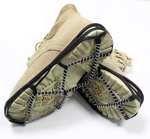 Walk Traction Cleats, Ice Cleats 360° Steel Coil Grip for All-Direction Traction, Elastic Outer Band Traction Cleats for Winter Walking on Snow and Ice Climbing Hiking -Unisex in Saudi Arabia